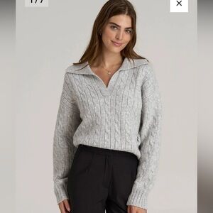 Johnny Collar Cable Knit Sweater